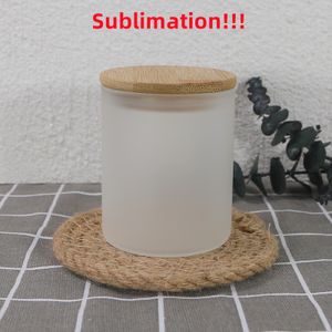 6oz sublimeringsblankter glasljus med bambu lock sublimering glas öl muggar för att göra ljus ljus tin ljus containrar