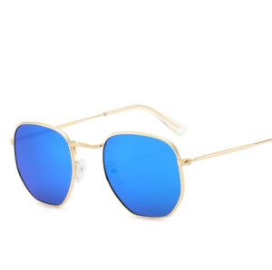 Sommarmän solglasögon är utrustade hexagonala fashionabla glaslinser med ruta 3026#