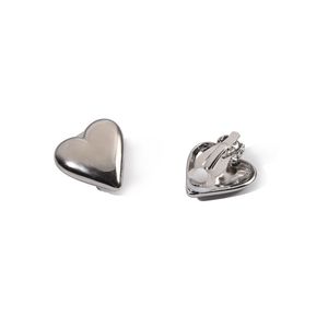 Niche Design Love Peach Heart Stud Earrings Ear Clips Women's No Pierced Simple Fashion All-Match Jewelry Gift Accessories