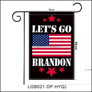 Banner Flagi świąteczne zapasy imprezy domowe ogród pozwól, aby Brandon Flag 30x45cm USA Prezydent Biden FJB Outdoor Yard Dekoracja American Orna