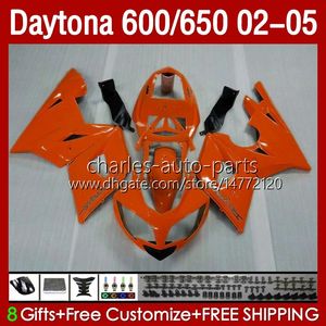 Fairings Kit för Daytona 650 600 cc 02 03 04 05 karosseri 132no.57 Cowling Daytona 600 Daytona650 2002 2003 2004 2005 Daytona600 02-05 ABS motorcykel kroppsljus orange