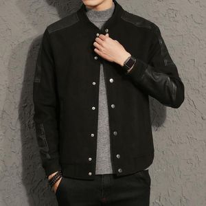 Men's Jackets 2022 Brand Men's Woolen Men Splicing Overcoat For Male Coat Jacket Man Woollen Outer Wear ClothingMen's