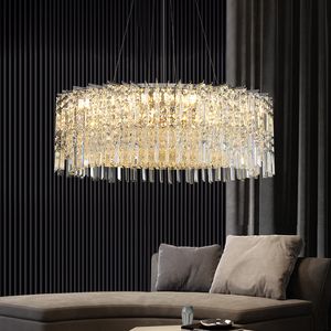 Pendant Lamps Gold Living room Pendant Light Round Crystal Luxury Ceiling Chandelier Home Decor For Kitchen Bedroom Lustre LED Hanging Lamp