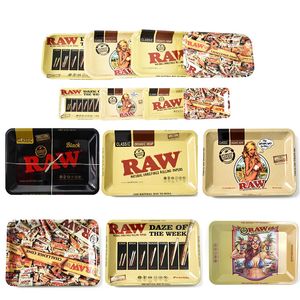 RAW Cartoon Rolling Metall Rauchen Tablett Zigarette Tabak Platte 180*125*15mm Größe HandRoller Roll Fall für Roller Tabak Mühle Rauch Zubehör