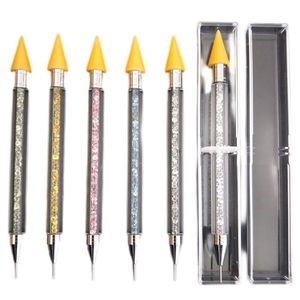 Bead Making Tools Double Head Nail Dotting Pen Multi Function Rhinestone Crayons Diy Wax Pencil With Storage Box Mulit