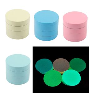 Commercio all'ingrosso 40mm/50mm/55mm/63mm/75mm Luminoso Erba Secca tabacco Grinder Metallo In Lega di Zinco mano strumento di fumo