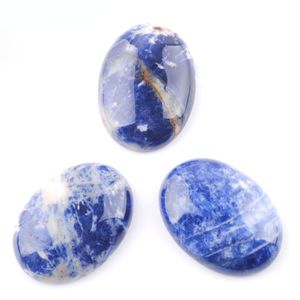 الموضة Sodalite Gemstone Oval No Hole Cabochon Cab Bead Diy Making Jewelry Gift 22x30x8mm 10pc Bu807