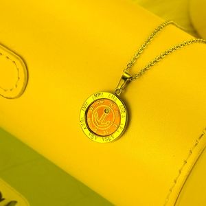 Pendant Necklaces The Surface Is Engraved With Boat Anchor And Inlaid White Zircon Plated Rose Gold Stainless Steel Round NecklacePendant