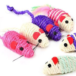 Cat Toys Yaratıcı Etkileşimli Oyuncak Doğal Sisal Halat Teaser Pet Chew Isırık Dayanıklı Diş çıkarma Diş çıkarma Kediler Malzemeleri