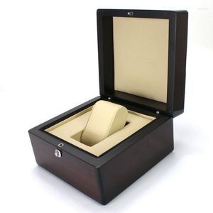 Watch Boxes & Cases High Grade Box Velvet Interior Storage Organizer Belt Lock Gift Piano Lacquer Wooden Papers Card PackagWatch Hele22