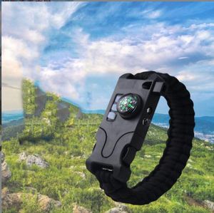 AK17 Outdoor sport Accessories Camping light laser SOS umbrella rope Multi-function flashlight emergency survival bracelet