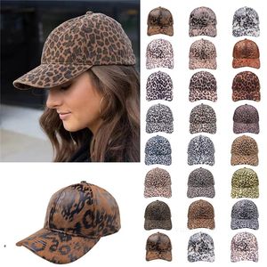 Home Party Hats Leopard Print Baseball Cape European and American Fashion Sports Hat Sunshade Kaczka Languag Cap Women Hatszc1121