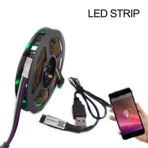 Strisce strisce RGB 50 cm 1 m 2m App Bluetooth-Bluetooth Mini Controller 3Key Controller TV a luce flessibile Sfondo Tapelato LED Tapelato