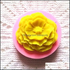 Bakning Mods Bakeware Kitchen Dining Bar Home Garden Wholesale-Sile 3D Rose Flower Fondant Mold Cake Decorating Soap Chocolate Craft Drop