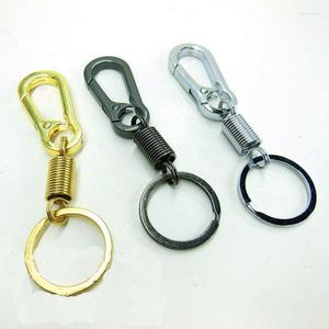 Keychains Bag Keychain Key Ring Spring Gourd Buckle Belt Clip Loop Metal Chain Men Fashion Stainless Steel Car Miri22