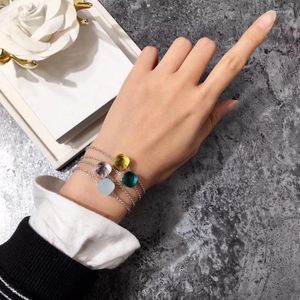 Charm armband designer märke godis färg armband armband för kvinnor lyx rosguld 585 smycken blanda din egen stil bijouxcharm kent22