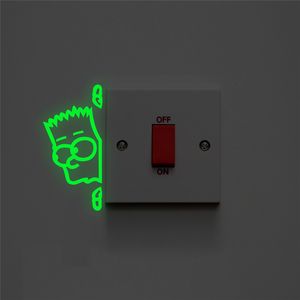 creative sneak peep boy switch luminous stickers glow in the dark wall decals kids rooms home decor fluorescent vinyl mural art 220716