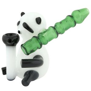 Vintage Panda Glass Bong Hookah Fumando Pipe pode colocar o logotipo do cliente da DHL UPS CNE