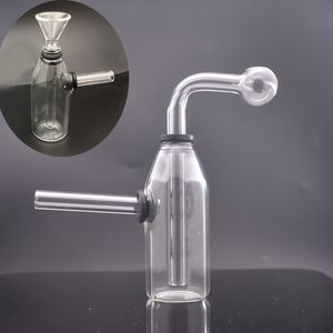 Abnehmbares Glas-Ölbrennerrohr, Reise-Wasserbong, Pyrex, dick, klar, kleine Wasserpfeifen, Bubbler, Mini-Dab-Rigs, Ashcatcher-Bong