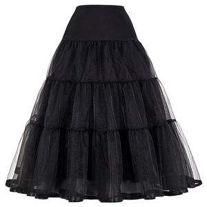 GK Women Voile skirts Double layer Retro Vintage Crinoline Petticoat Underskirt solid color high waist maxi skirt ladies skirt Y20272s