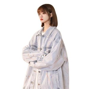 Women's Jackets Women Coats Spring Autumn Casual Loose Jeans For Vintage Denim Outerwear Oversized Blue Coat Trendy StreetwearWomen's