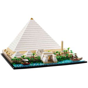 Blocks 21058 The Great Pyramid of Giza Model City Architecture Street View Building Blocks Set DIY Assembled Toys Gift T230103