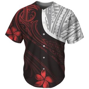 Men's T-Shirts Arrivals Wholesale Baseball Uniform Polynesian Traditional Tribal Hawaiian Plumeria Print Summer Breathable