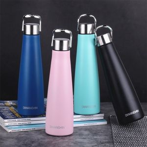 Creative 304 Stainless Steel Small Sports Vacuum Cup with Handle Spray Craft Outdoor Bottle Customization 220621