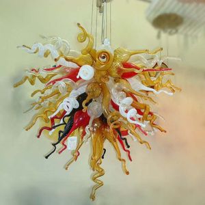 Colorful Blown Glass Hanging Lamps Novelty Restaurant Chandelier Light for Living Room Coffee Room Office 28 by 20 Inches