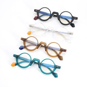 ブランドメンデザイナー眼鏡フレーム女性光学メガネスモールスペクタクルフレームミオピアアイウェアファッションラウンドリーディングメガネは処方レンズ付きレンズ