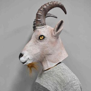 Get Antilope Animal Head Mas-K Novelty Halloween Costume Party Latex Animal Mas-K Full Head Masquerade Mask for Adults T220727