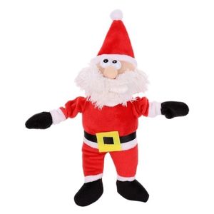 ぬいぐるみクリスマスサンタ人形のための噛むおもちゃのツリーペンダント子供羽毛弾性ペット供給Y200330