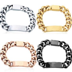 Wholesale cuban chain and bracelet for sale - Group buy Designer bracelets for Men and Women Stainless Steel cuban Link Iced out braceletS bracciali Chain Bracelet for women Male Drop Sh290H