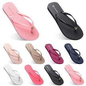 10SKU-6 Style27 Fashion Slippers Beach Shoes Flip Flops Womens Green Yellow Orange Navy Bule White Pink Brown Summer Smooth Sneaker 35-38-39