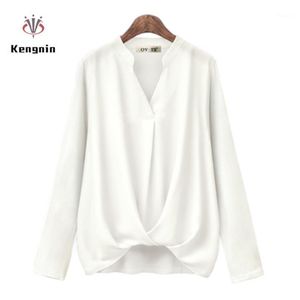 Blusas de mujer Camisas 2022 Primavera Verano Mujer Blusa de manga larga Tallas grandes XL- 5XL Mujer Estilo europeo Cuello en V Tops Ropa de marca Blaus