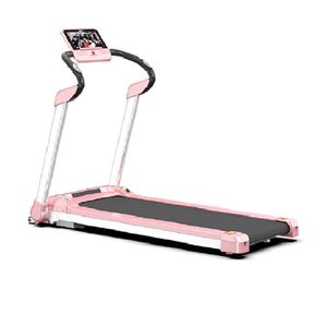 Treadmill elétrico esteira dobrável pequena com HD tela de cor mudo doméstico caminhando máquina corrida de máquinas aptidão rosa