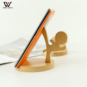 2022 Nyaste Design Creative Animal Lazy Holders Universal Phone Bracket Wood Stand Phones Holder