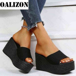 Slipper Women Platform Beach High Heels Wedges Sandaler Summer Shoes 2022 New Thick Slide Sexy Pumps Fad Flip 220622