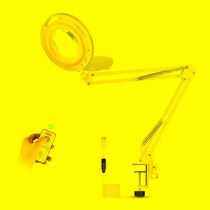 Table Lamps Remote Control Desk Lamp Clip On Light 5Xlens Magnifying Glass Clamp Dimming 3 Colors For Reading Tattoo ComputerTable