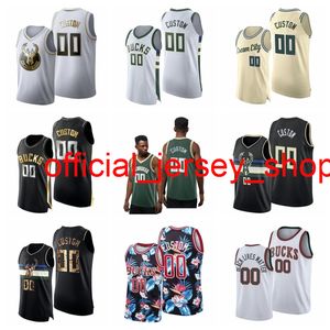 2021 Koszulki do koszykówki Gannis Antetounmpo Jersey Middleton Allen Donte Divincenz Dostosowany Szycie S-XXXL Oddychający Szybki Suchy