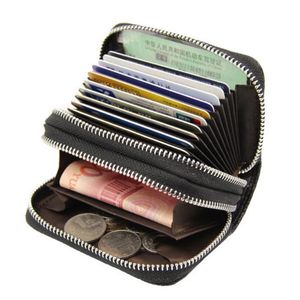 Plånböcker Kvinnor äkta läder dubbel blixtlåsskort plånbok 586-39 liten handväska för kvinnlig carteira feminina hållare