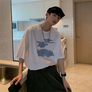 Privathinker White Cloud In The Sky Graphic Maglietta da uomo in cotone a maniche corte T-shirt da uomo oversize Casual Allentato Abbigliamento da uomo 220713