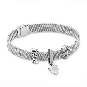 Novo 100% 925 Sterling Silver Reflexions pulseira conjunto moda amor elegante apto europeu menina diy charme original jóias presente aa220315