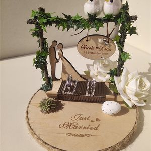 1pcs beijo de engajamento proposta de casamento manual de decoração de dia de decoração personalizada travesseiro de anel de noiva 220613