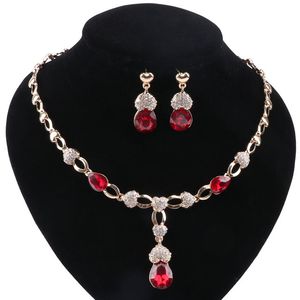 Wedding Necklace Earrings Bridal Dress Accessories Jewelry Sets For Women Zircon Crystal Holiday Party Jewelry Set