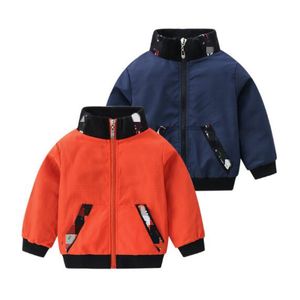 Hot Salking Children Jaqueta de menino 2022 outono novo moda 2 cores meninos casaco de manga longa casuais casuais roupas infantis