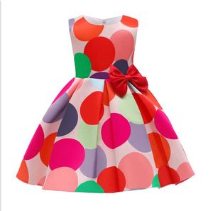 Elegant Princess Dress For Kid Girls Classic Retro Polka Dot Print Dress Gorgeous Tutu 2-10Y Children Clothing Costume Vestidos