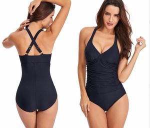 قطعة واحدة للسباحة نساء السيطرة على ملابس السباحة بالإضافة إلى الحجم بدلة الاستحمام ruched monokini عتيقة الصيفية