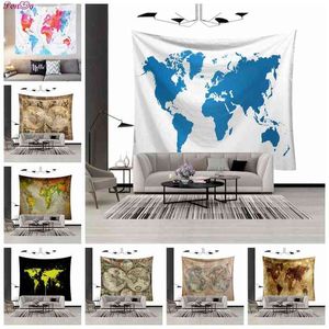 Wall Hanging Mandala World Map Carpet Wall Hanging Carpet Home Decor J220804