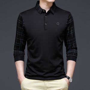 Mens Polos YMWMHU Moda Solid Polo Shirt Men Corean Fashion Roupas Long 220823